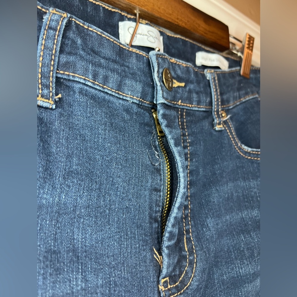 Jessica Simpson Women's High Rise Jeans - Dark Blue - Picture 3 of 5
